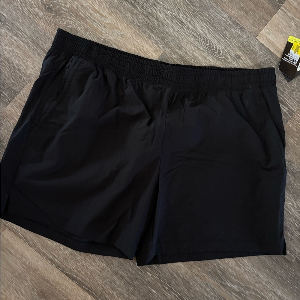 Mens Black Athletic Works Athletic Shorts with Elastic Waist Sz 2XL NWT